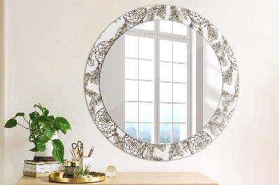 Round mirror printed frame Dreamcatcher feathers