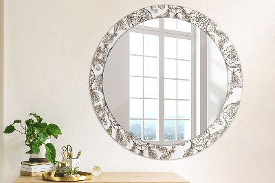 Round mirror printed frame Dreamcatcher feathers