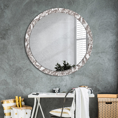 Round mirror printed frame Dreamcatcher feathers