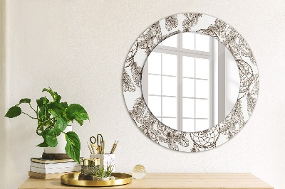 Round mirror printed frame Dreamcatcher feathers