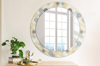 Round mirror printed frame Geometry circles