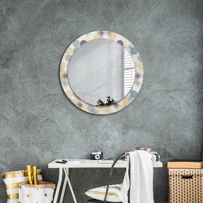 Round mirror printed frame Geometry circles