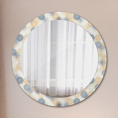 Round mirror printed frame Geometry circles