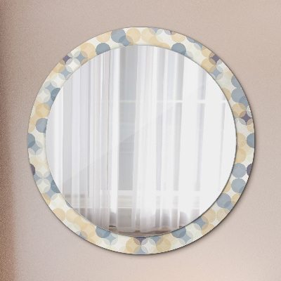 Round mirror printed frame Geometry circles