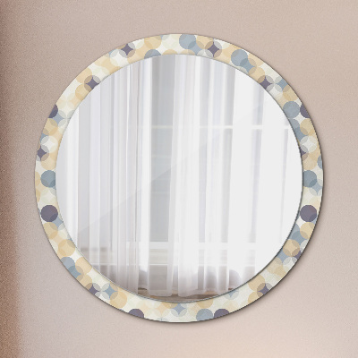 Round mirror printed frame Geometry circles