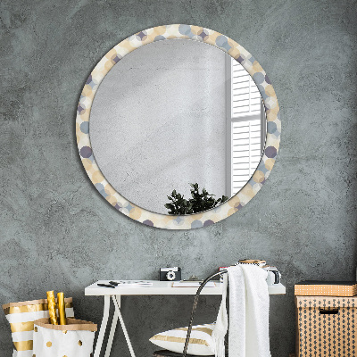 Round mirror printed frame Geometry circles