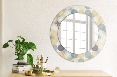 Round mirror printed frame Geometry circles