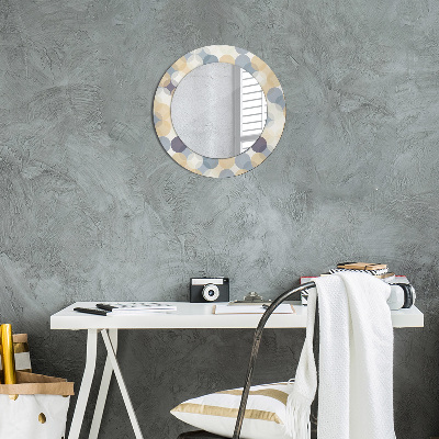 Round mirror printed frame Geometry circles