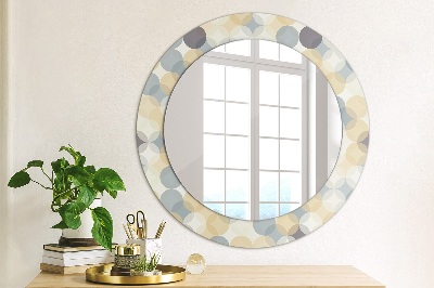 Round mirror printed frame Geometry circles