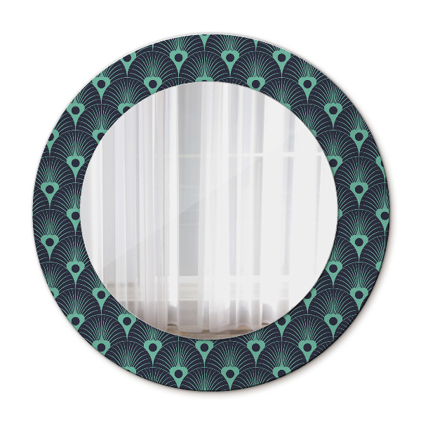 Round decorative wall mirror Floral pattern