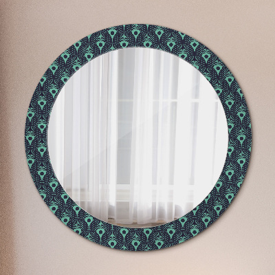 Round decorative wall mirror Floral pattern