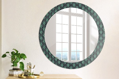 Round decorative wall mirror Floral pattern