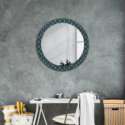 Round decorative wall mirror Floral pattern