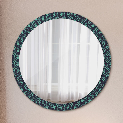 Round decorative wall mirror Floral pattern