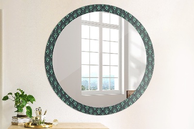 Round decorative wall mirror Floral pattern