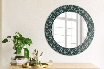 Round decorative wall mirror Floral pattern