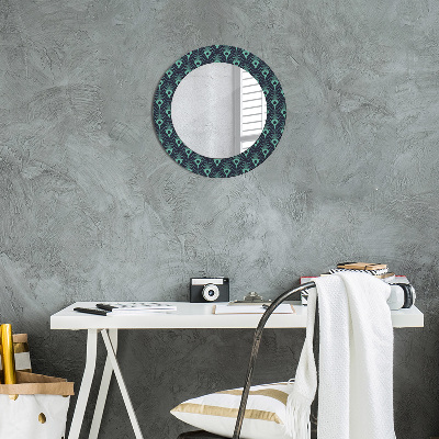 Round decorative wall mirror Floral pattern