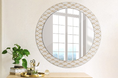 Round decorative wall mirror Oriental floral