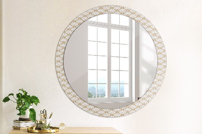 Round decorative wall mirror Oriental floral