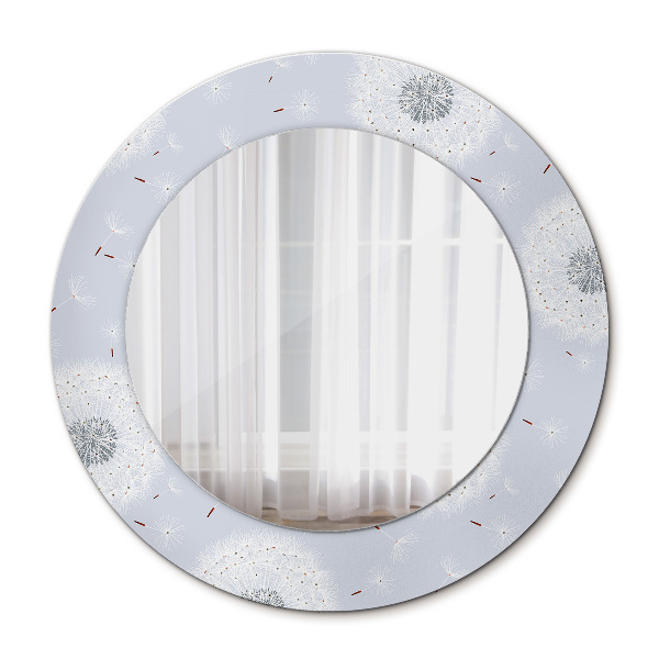 Round decorative wall mirror Flowers dandelions