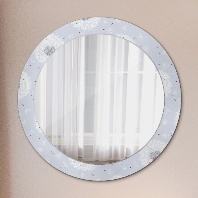 Round decorative wall mirror Flowers dandelions