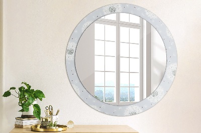 Round decorative wall mirror Flowers dandelions