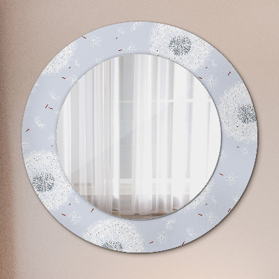 Round decorative wall mirror Flowers dandelions