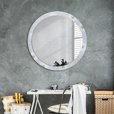 Round decorative wall mirror Flowers dandelions