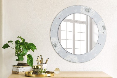 Round decorative wall mirror Flowers dandelions