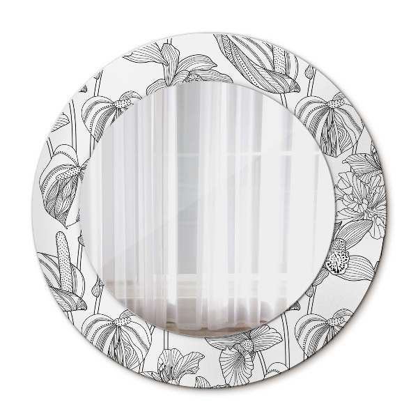 Round mirror decor Floral pattern