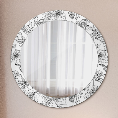 Round mirror decor Floral pattern