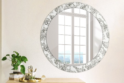 Round mirror decor Floral pattern