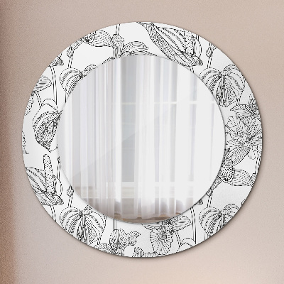 Round mirror decor Floral pattern