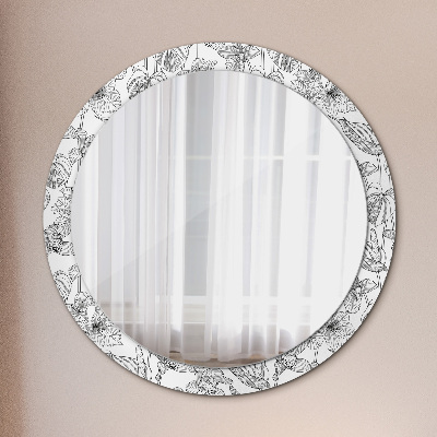 Round mirror decor Floral pattern