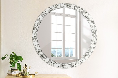 Round mirror decor Floral pattern