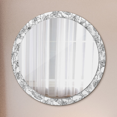 Round mirror decor Floral pattern