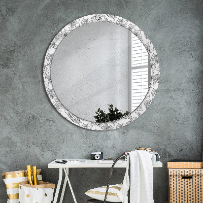 Round mirror decor Floral pattern