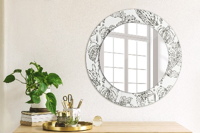 Round mirror decor Floral pattern