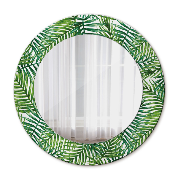 Round mirror decor Tropical palm