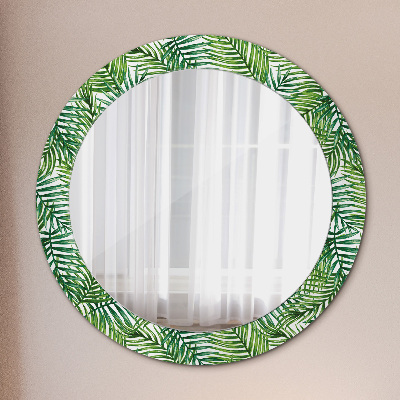 Round mirror decor Tropical palm