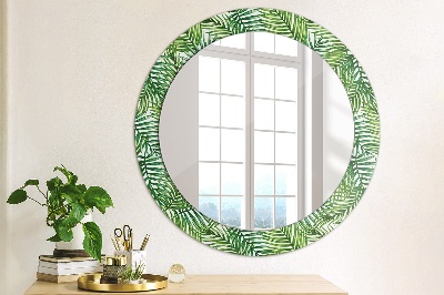 Round mirror decor Tropical palm