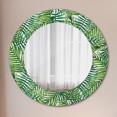 Round mirror decor Tropical palm