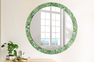 Round mirror decor Tropical palm