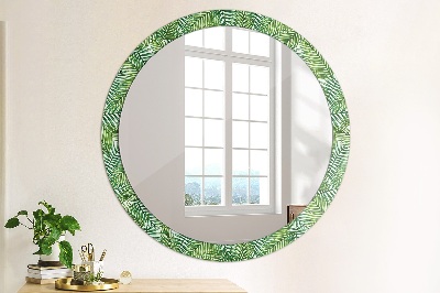 Round mirror decor Tropical palm