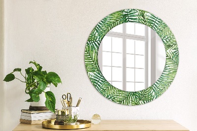 Round mirror decor Tropical palm