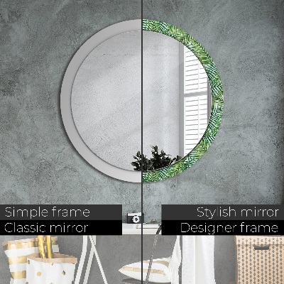 Round mirror decor Tropical palm