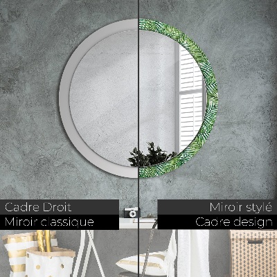 Round mirror decor Tropical palm