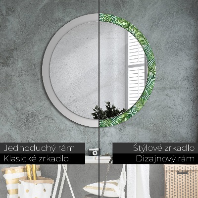 Round mirror decor Tropical palm