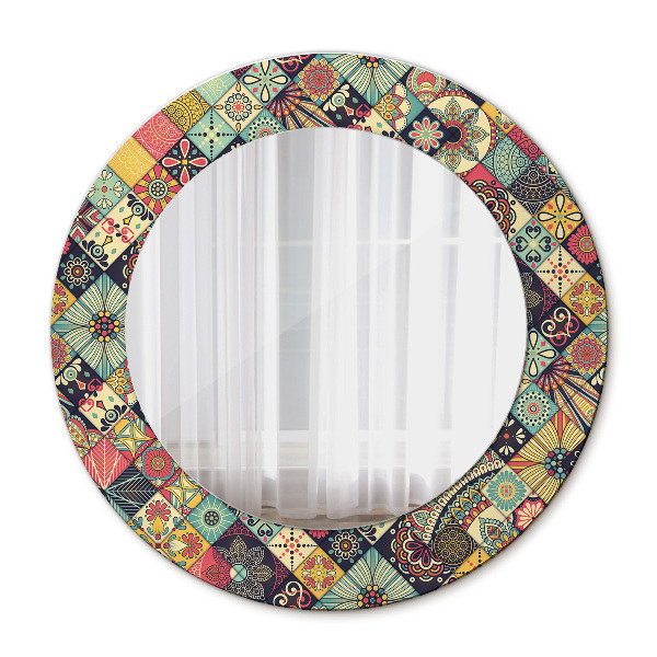 Round mirror decor Ethnic floral