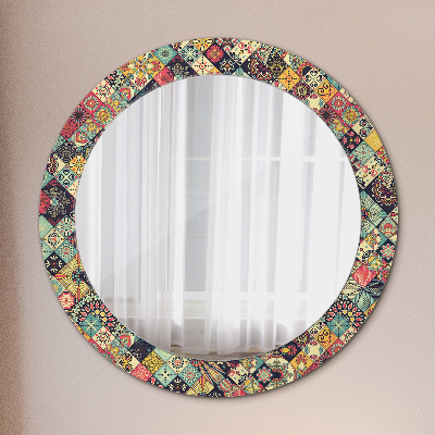 Round mirror decor Ethnic floral